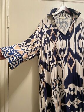 Navy & Cream XR Tunic Dress Size Large, made by XR